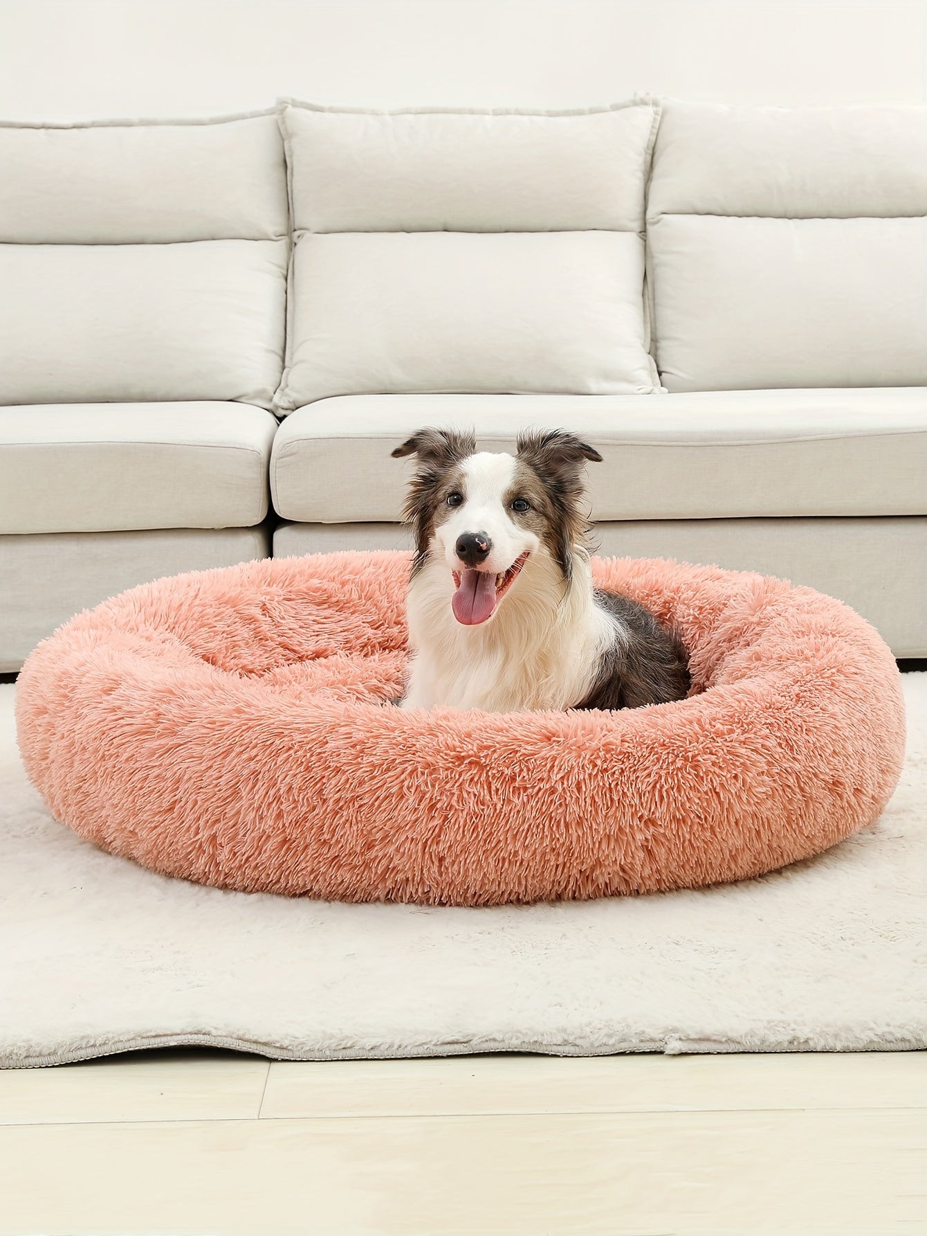 Cozy Fluffy Faux Fur Plush Pet Bed - Soft, Warming, Round, Long-Lasting Comfort for Small to Medium Dogs and Cats - Ideal for Cold Winter Nights and Snuggle Lovers