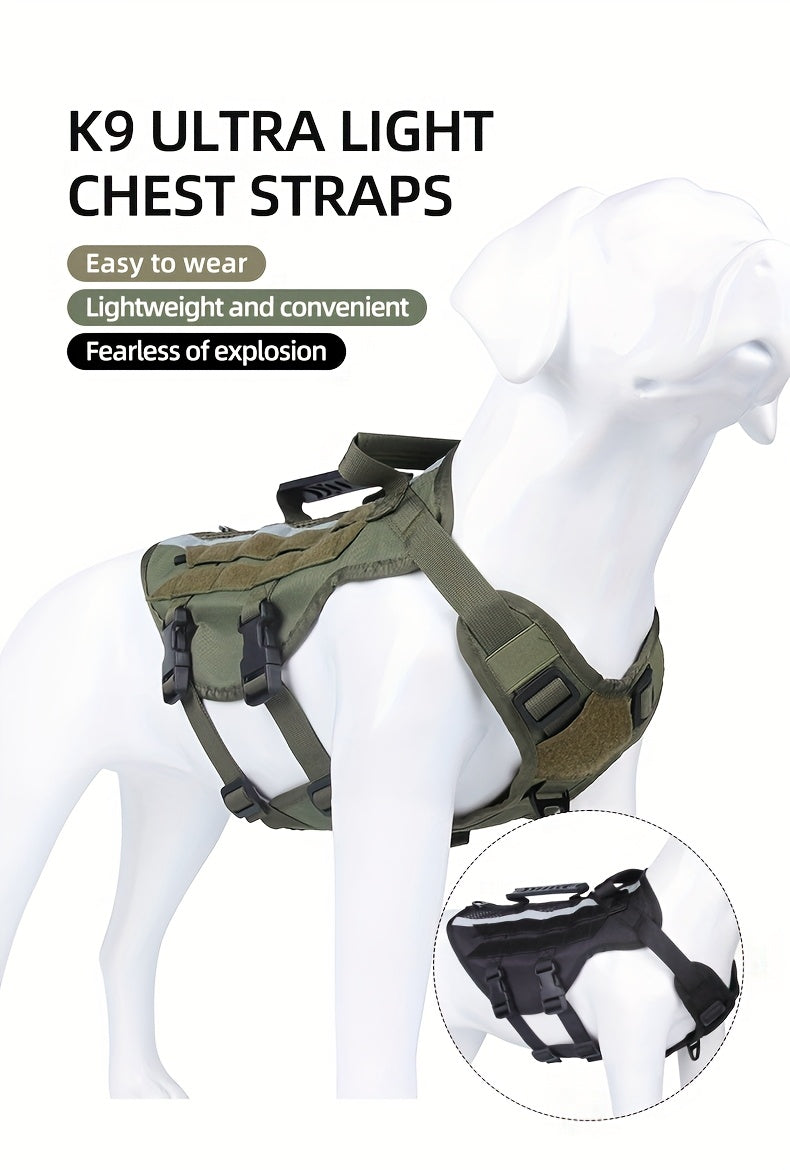 1pc Service Dog Harness, Reflective Dog Vest Harness, Adjustable Soft Oxford Pet Harness, Inner Layer Mesh, Breathable and comfortable, Easy to Control for Small Medium Large Dogs Random Buckle