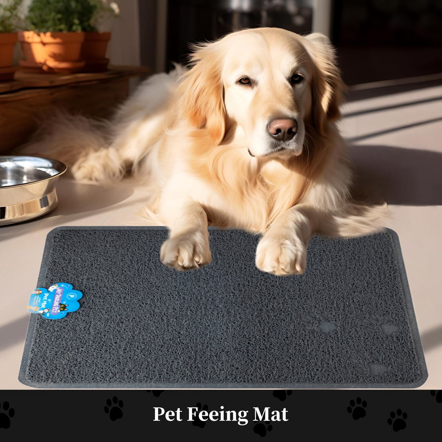 24"X"16" PVC Pet Feeding Mat Large for Dogs and Cats, Flexible and Easy To Clean Feeding Mat, Best for Non Slip Waterproof Feeding Mat.