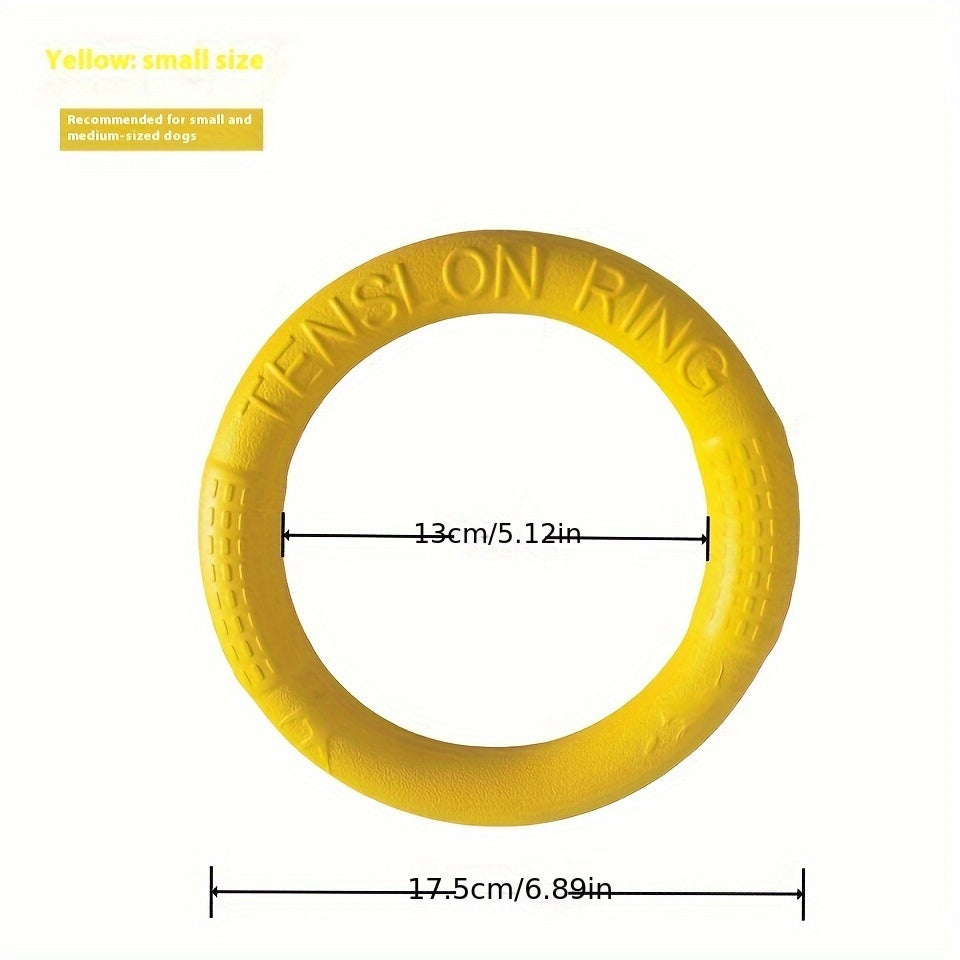 Durable Silicone All-Breed Dog Training Ring - Floats on Water, Interactive, Animal Print Pet Toy