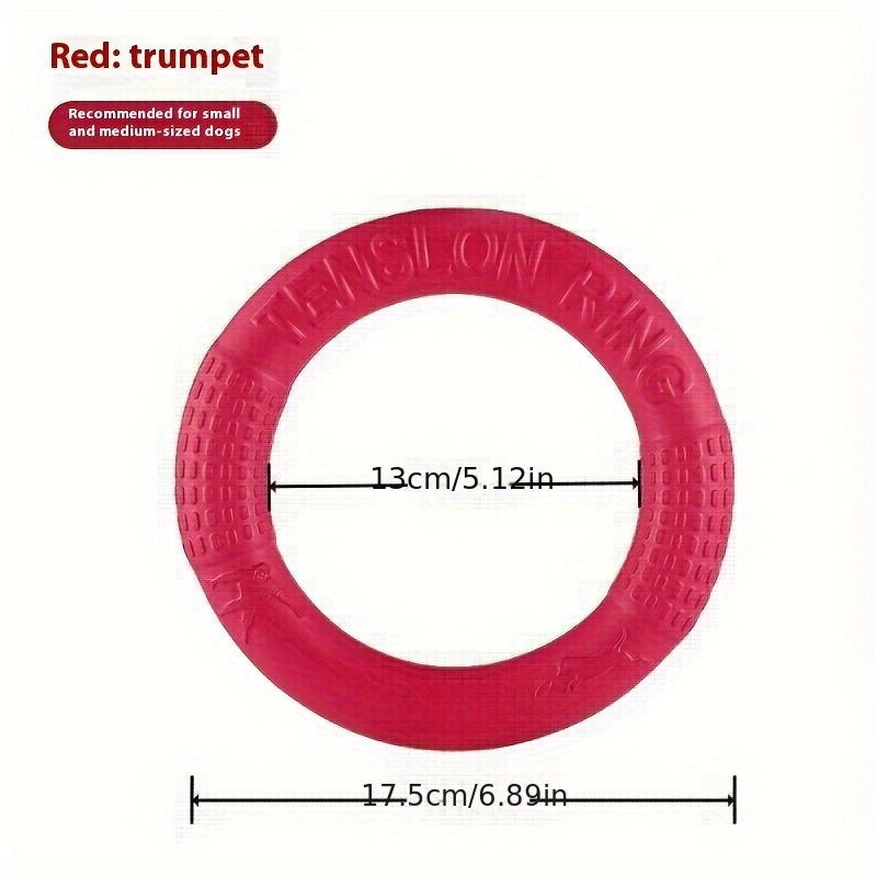 Durable Silicone All-Breed Dog Training Ring - Floats on Water, Interactive, Animal Print Pet Toy