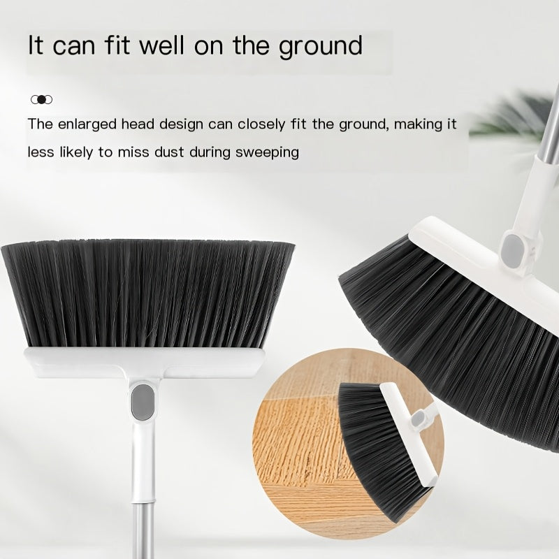 2pcs Set Of Brand New 3-in-1 Rotatable And Foldable Magnetic Suction Broom Dustpan Sweeping Set, Enlarged And Thickened Household Broom, Living Room, Bedroom Pet Hair Cleaning Broom, Non Stick Soft Hair Blue/orange/white Broo