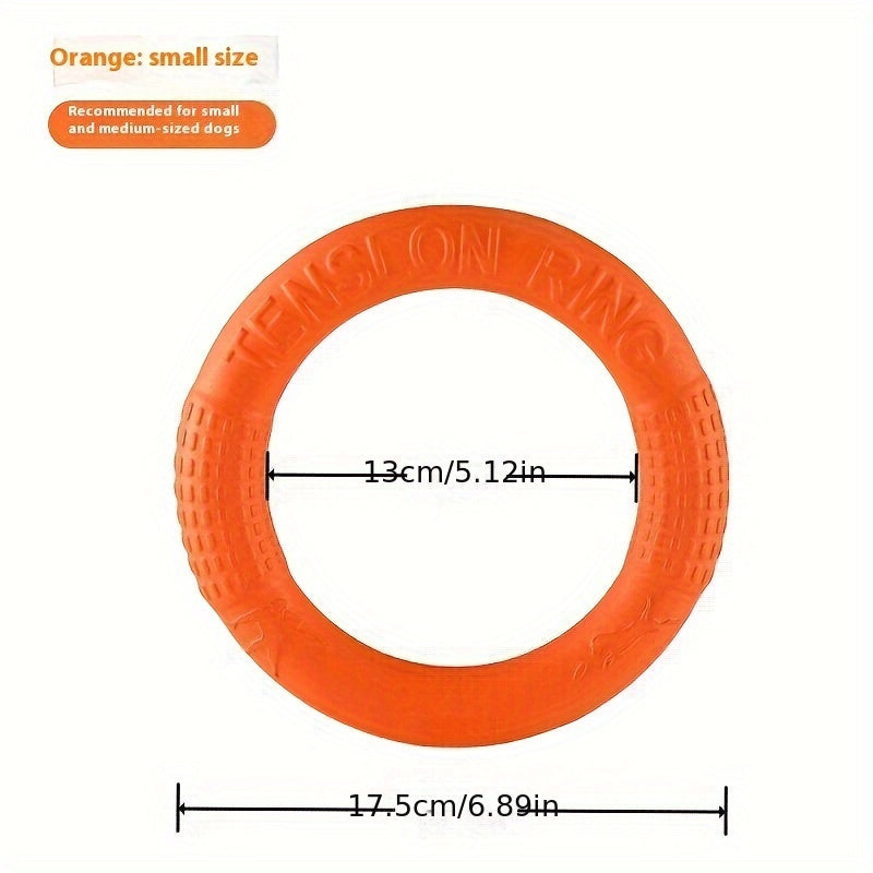 Durable Silicone All-Breed Dog Training Ring - Floats on Water, Interactive, Animal Print Pet Toy