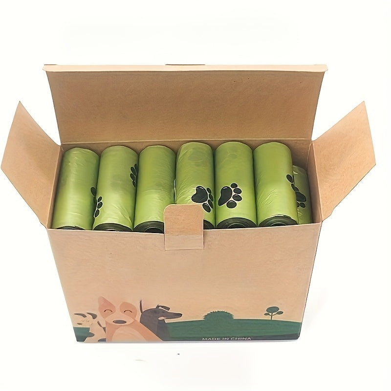 630pcs/210pcs Leak-Proof & Odor-Proof Thickened Pet Feces Bags with Paw Print Design - Easy Cleanup, Polyethylene Material, Ideal for Dog Waste ManaSynthetic Gemstoneent, Pet Waste Bags|Playful Design| Leakproof Material, Dog