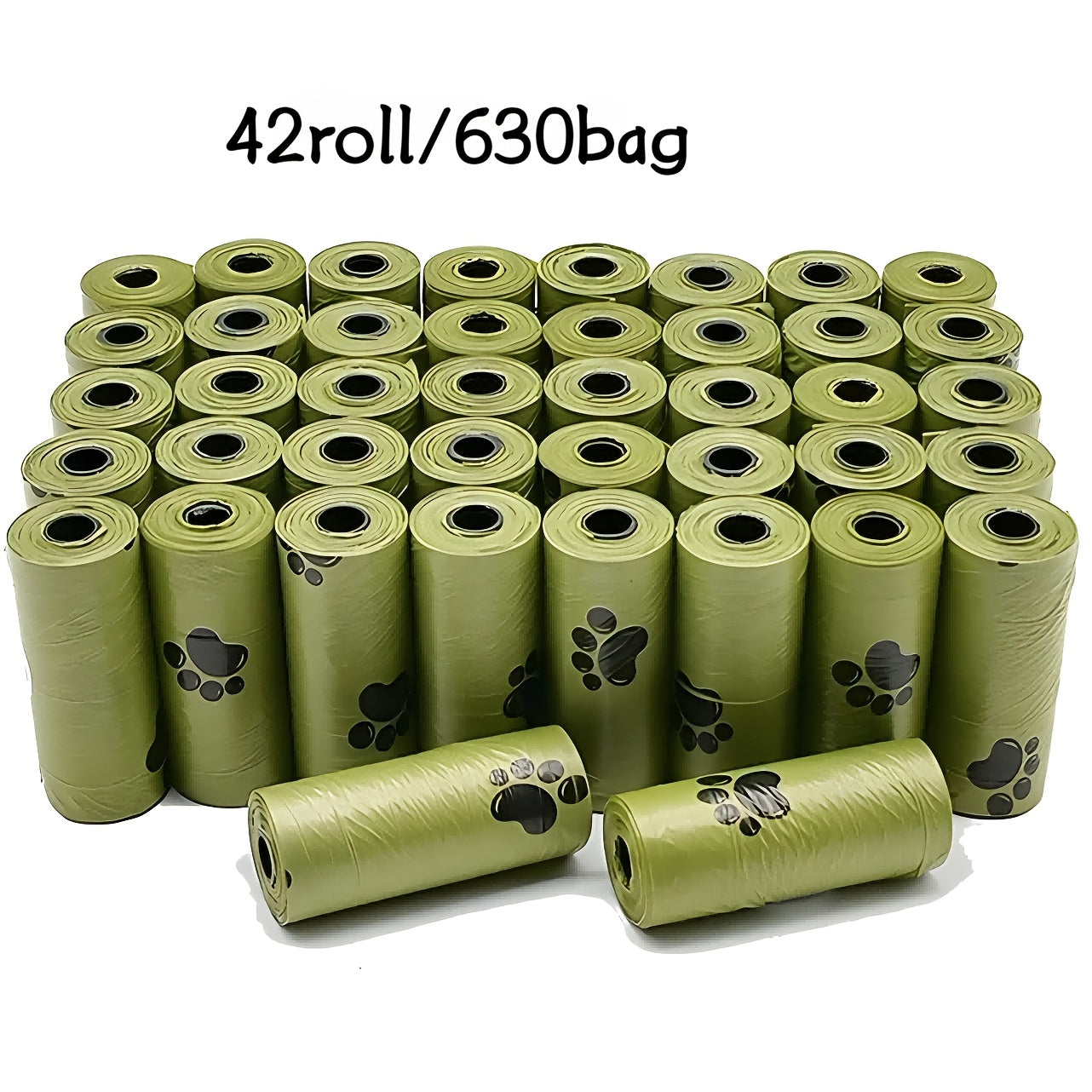 630pcs/210pcs Leak-Proof & Odor-Proof Thickened Pet Feces Bags with Paw Print Design - Easy Cleanup, Polyethylene Material, Ideal for Dog Waste ManaSynthetic Gemstoneent, Pet Waste Bags|Playful Design| Leakproof Material, Dog