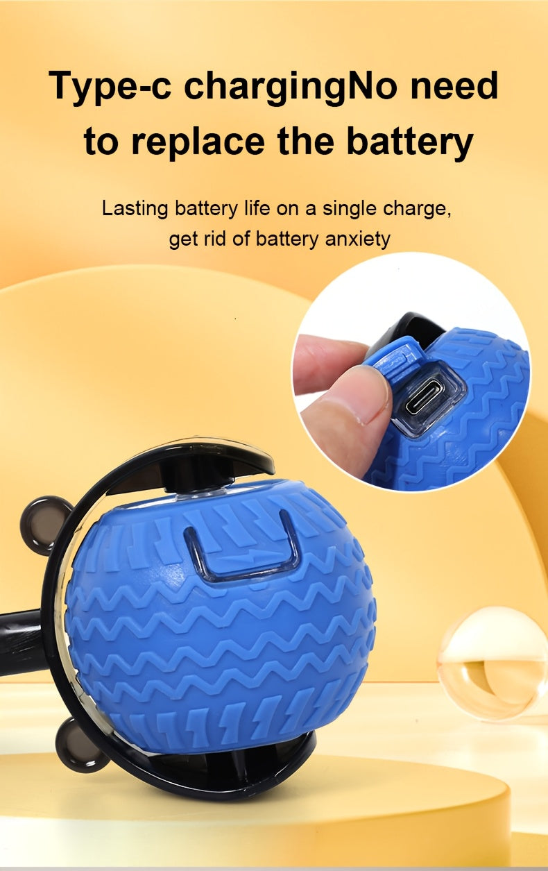 Interactive LED Light-Up Toy Ball for Cats and Dogs - Rechargeable USB, 3 Exercise Modes (Blue Light, Purple Light, Green Light), Durable Striped Plastic Shell, Fun Novelty Pet Toy for Small to Medium Breeds, Cat Toys for Ind
