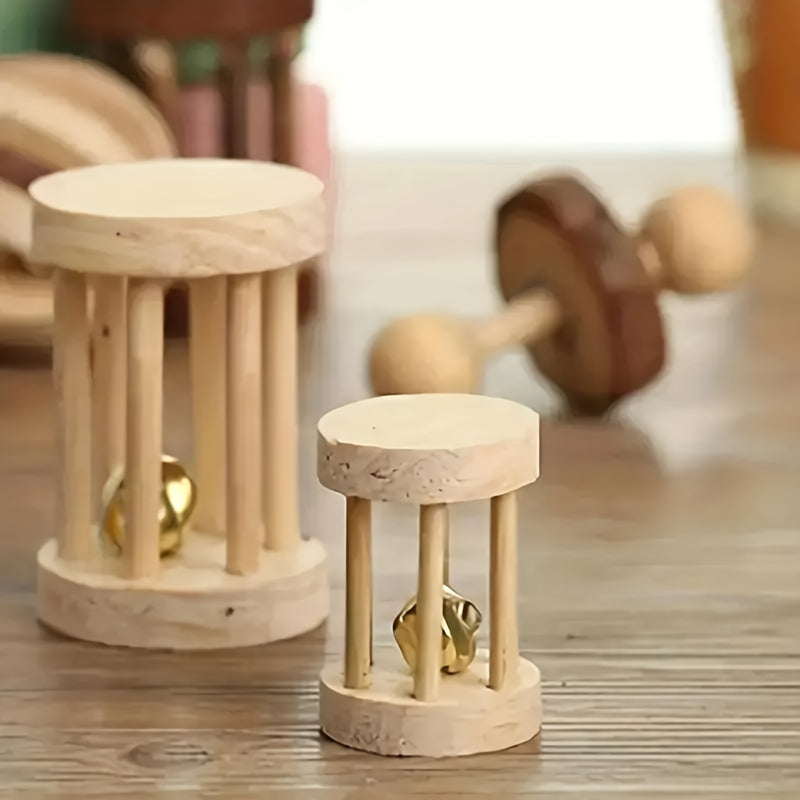 5-Pack Wooden Pet Toys for Hamsters and Rabbits - Durable, Small Animal Training and Exercise Accessories - Fun Wooden Toys for Small Pets - For Pet Owners - Perfect Gift for Small Animal Lovers