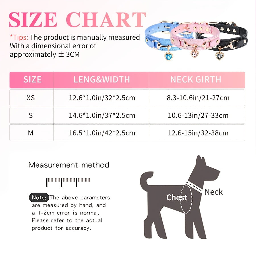CP567 Love Heart Diamond Pet Collar