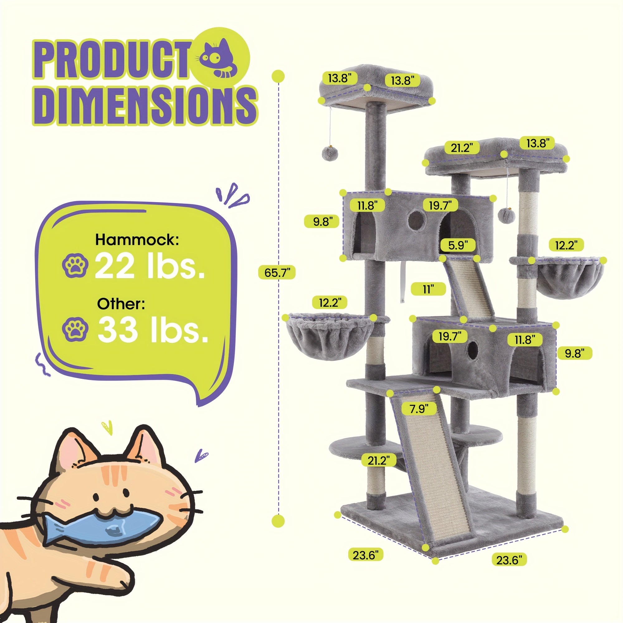 Multi-Level Cat Tree Tower for Indoor Cats