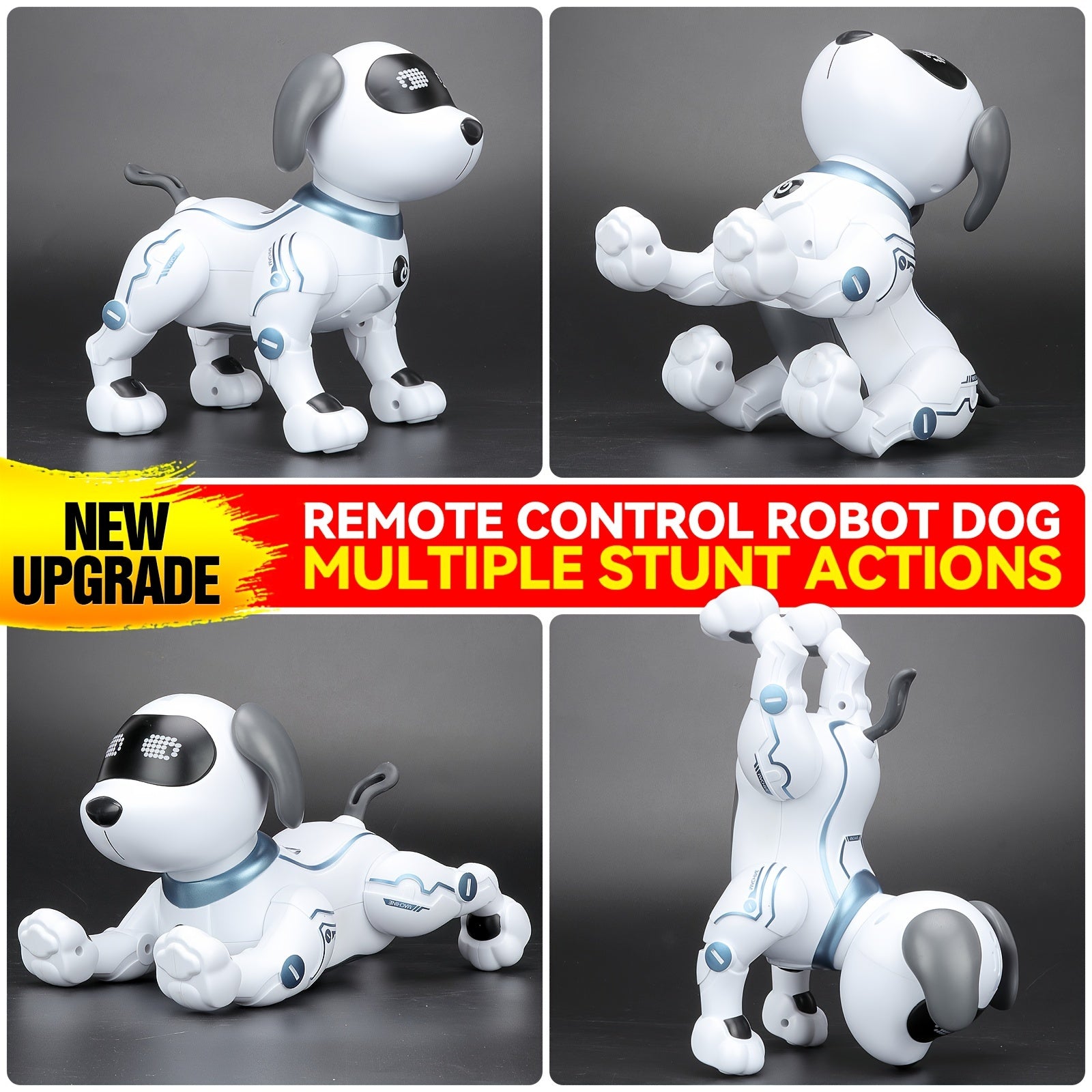 1pc ToyleFun Interactive Robot Dog with Remote Control, Voice Command, Dance & Song Functions, Rechargeable Battery, Infrared Sensing, LED Lights - ABS Resin Electronic Pet Toy for Kids