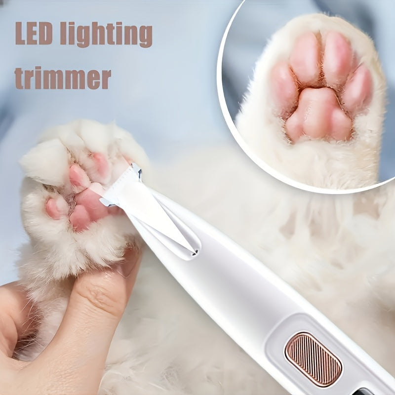 1pc Pet Grooming Clipper Kit, USB Rechargeable Cordless Electric Silent Dog and Cat Razor, Battery Powered with LED Lighting, Multi-Part Trimming for Paw & Body, Sophisticated Styling, Germ-Free