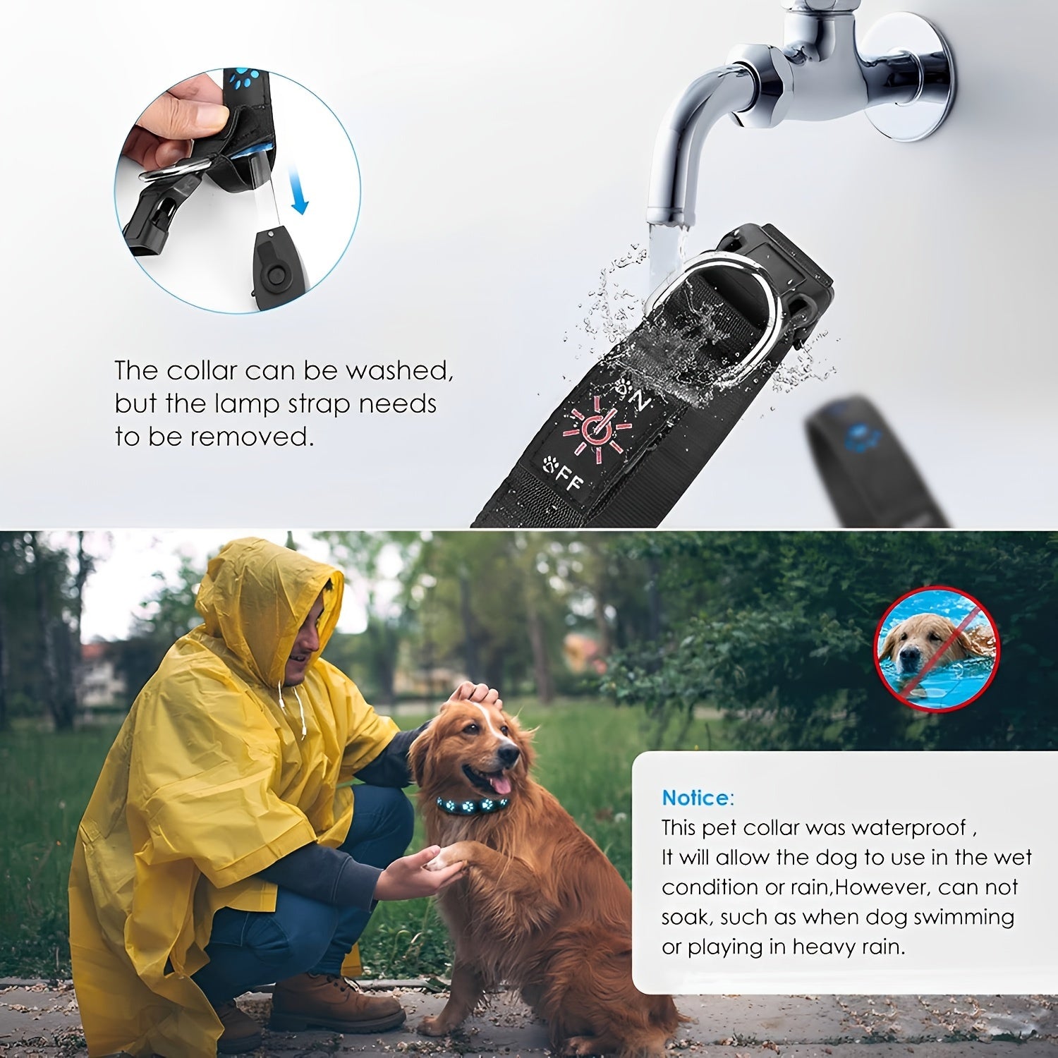 Rechargeable LED Dog Collar -, Color-Changing Light-Up Pet Collar with USB Charging, Durable Synthetic Faux Leather, Vibrant Animal Print Design, Evenly Spaced LED Strips for Even Lighting, Perfect for Nighttime Safety, Adjus