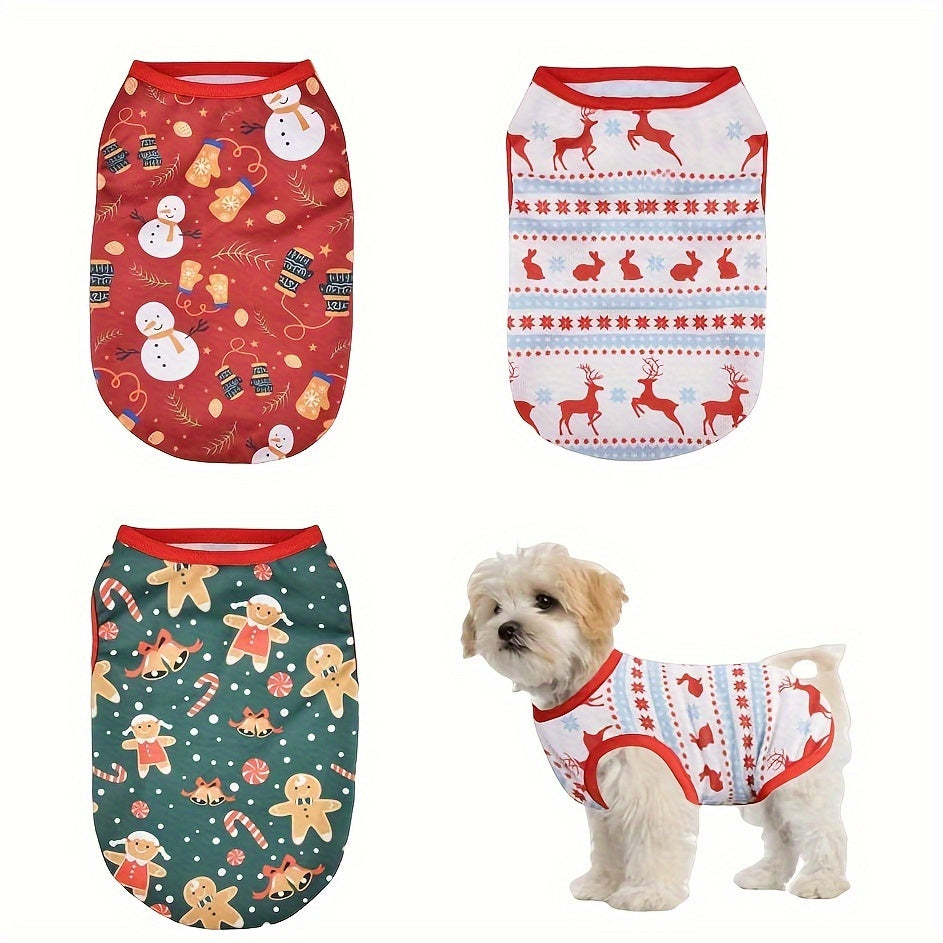 Adorable Holiday Pet Shirt - Christmas Shirts for Small, Cute Dogs and Cats, Festive Clothing Gifts for Pets