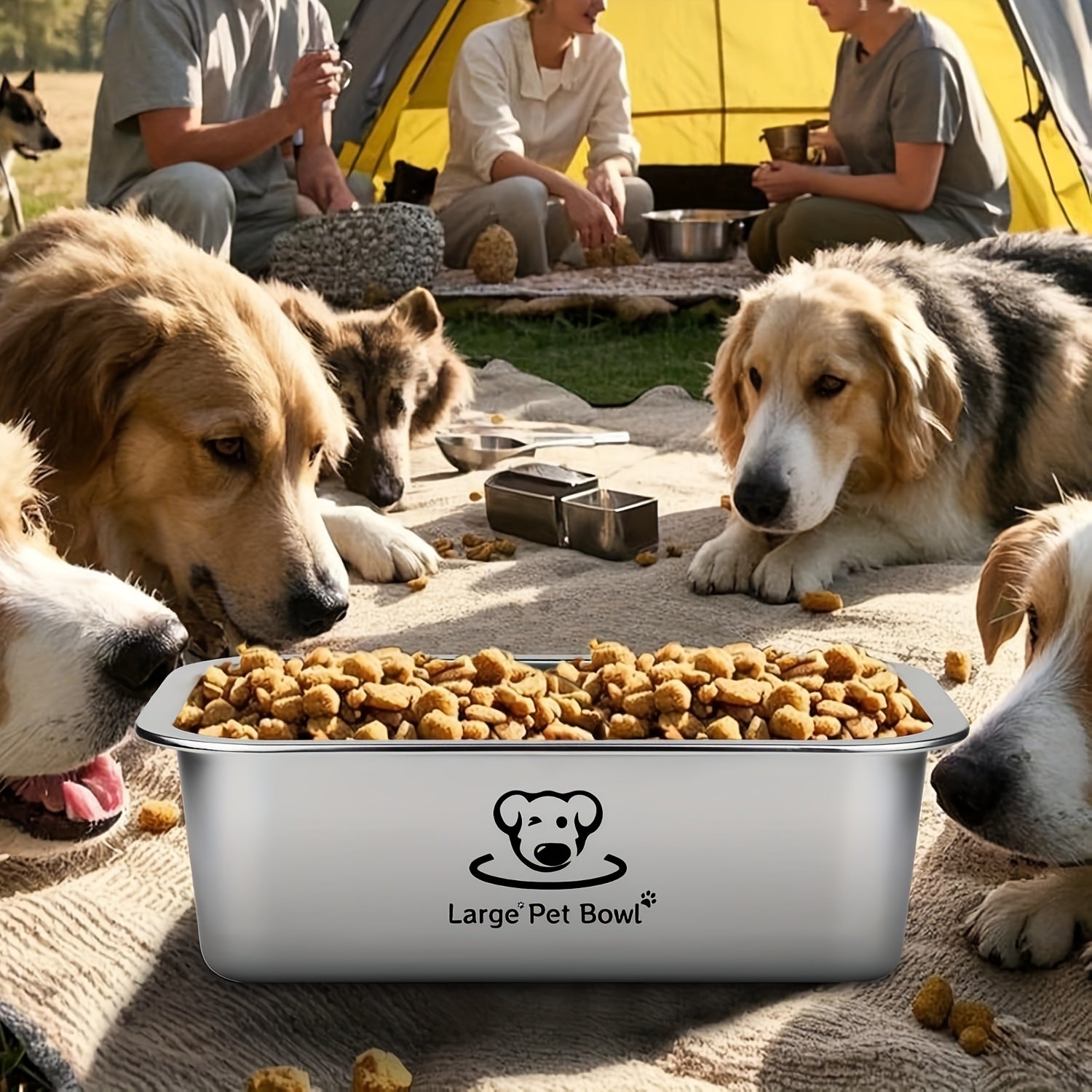 2-Pack Misofog Stainless Steel Dog Bowls for Large Dogs - 2.65 Gallon High Capacity Extra Large Food & Water Bowls with Non-Slip Rubber Base, Durable Easy-Clean Design for Hardwood & Tile Floors, Pet Feeding Essentials, Moder
