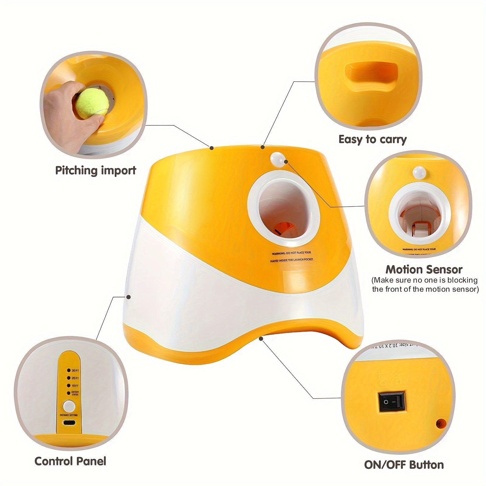 Outdoor Pet Automatic Tennis Ball Launcher - Dog Training Toys - Interactive Pet Toy for Fetch Training and Exercise