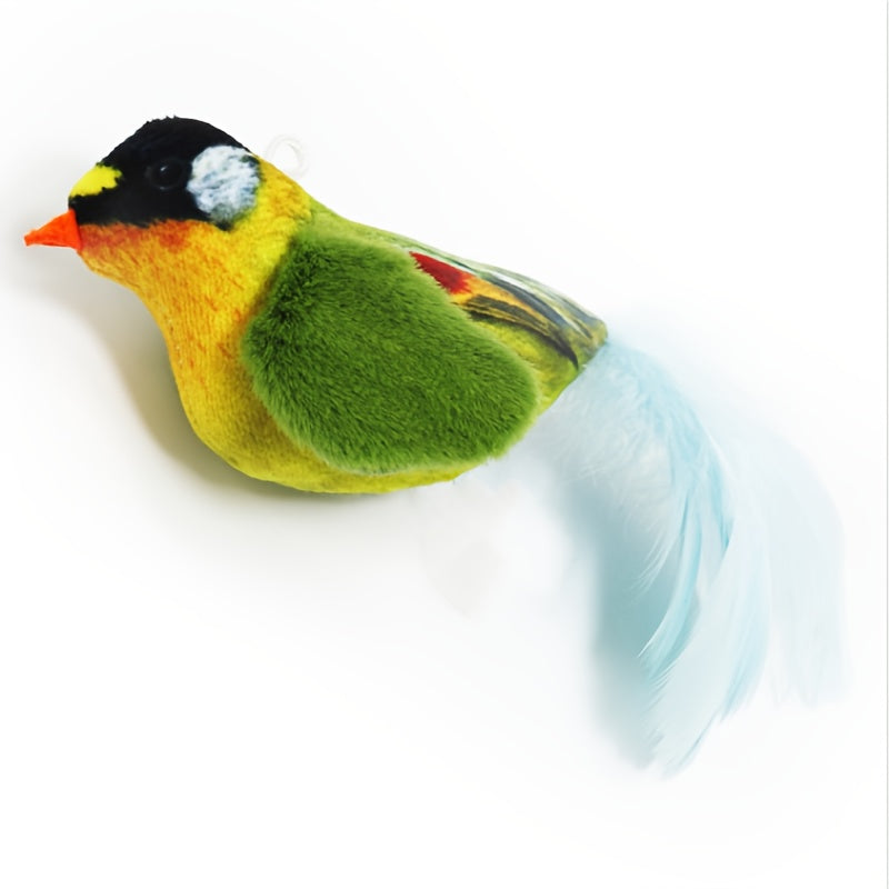 Interactive Plush Bird Cat Toy with Self-Raising Sound, Includes Pet Herb - Non-Electric Fabric Pet Toy, Simulated, TikTok