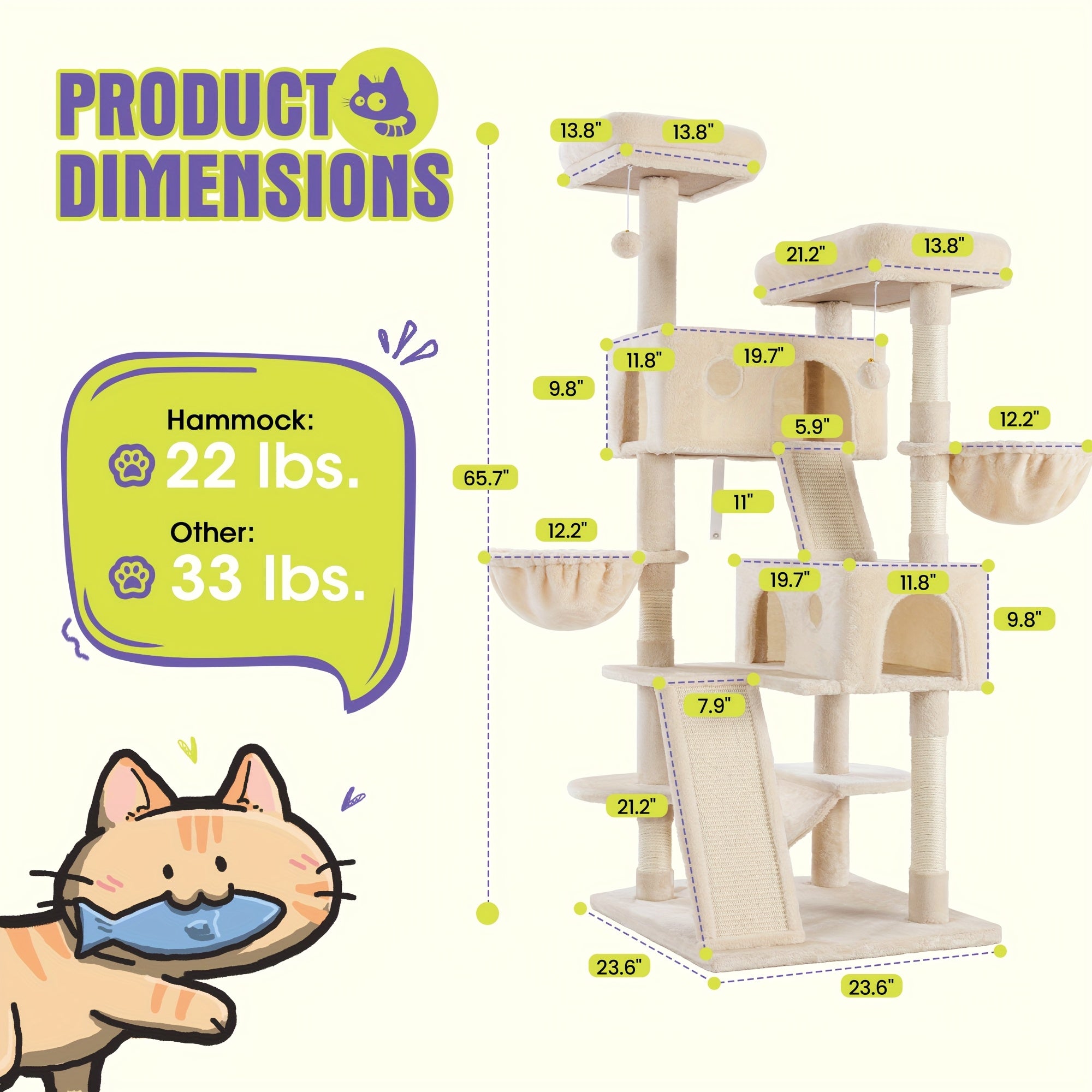 Multi-Level Cat Tree Tower for Indoor Cats