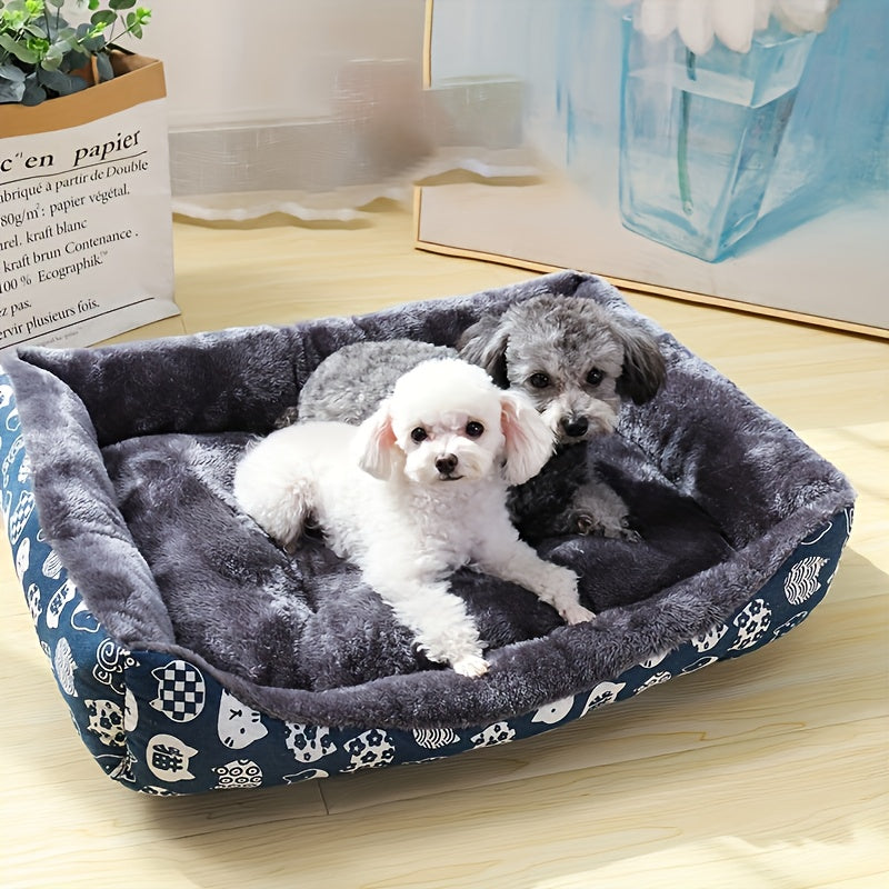 1pc Cozy Pet Bed, Plush Polyester Fiber Dog Nest, Non-Assembled, Warm Thick Pad for Medium Dogs, Comfortable Sleeping Kennel for Golden Retrievers and Small Breeds