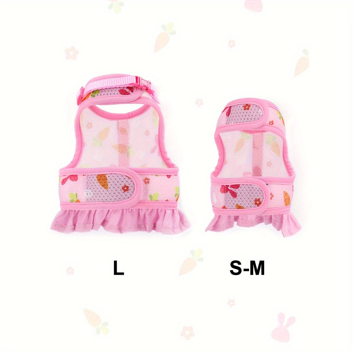 Breathable Mesh Bunny Harness with Fruit Print