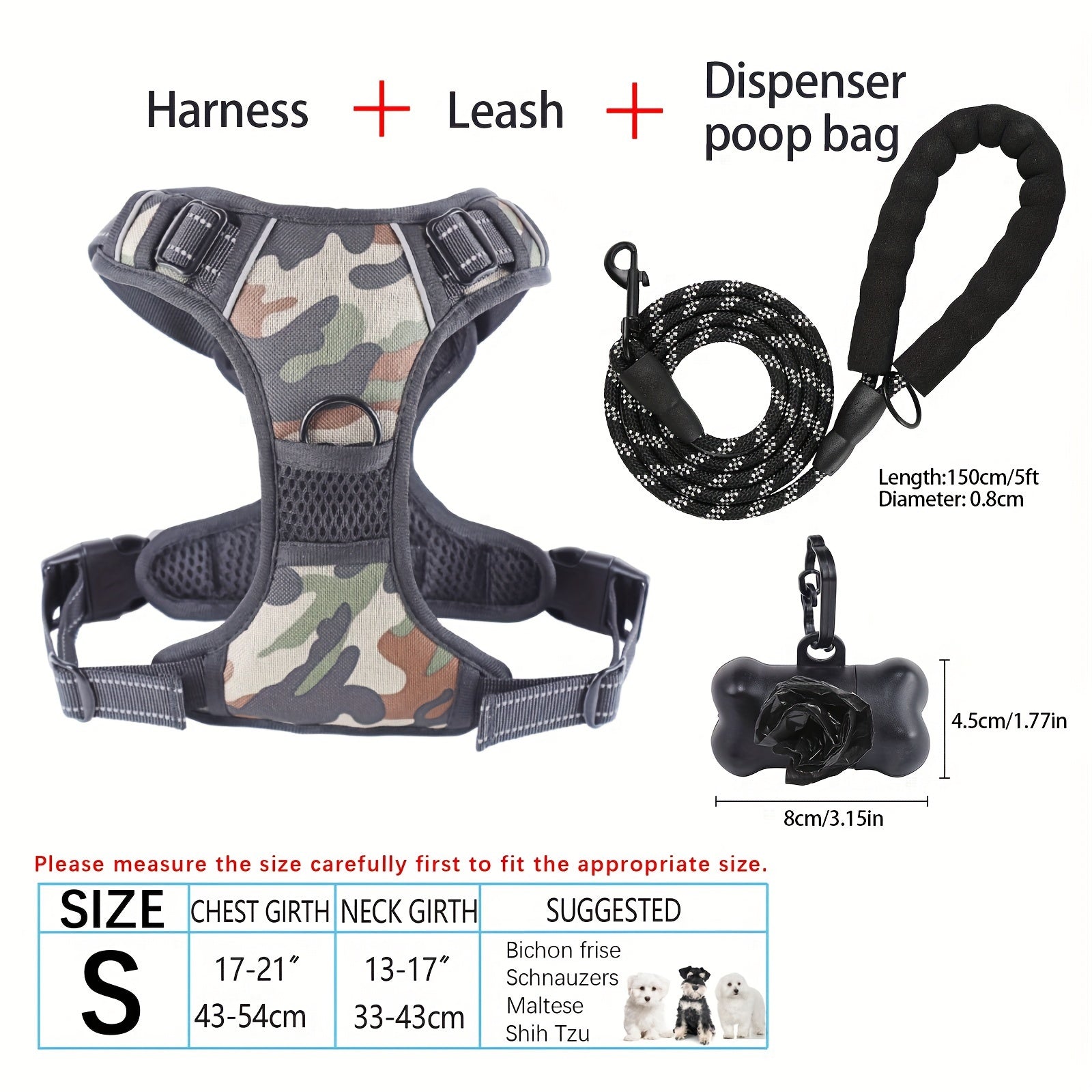 dog harness and leash set