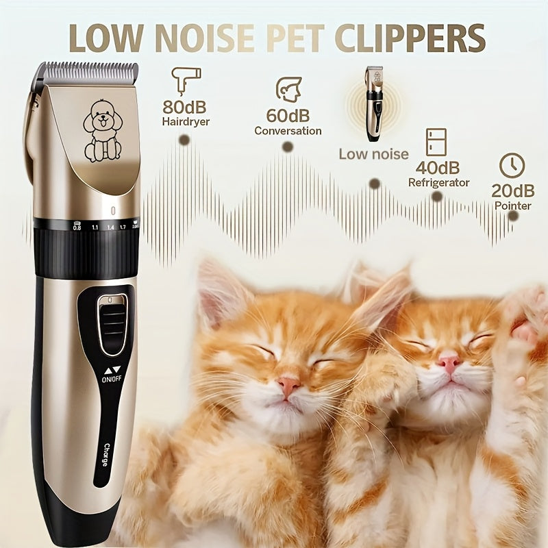Professional Dog Grooming Kit - USB Rechargeable Electric Clippers with Thick Ceramic Blades, Brush & Measuring Tool Set for Cats and Dogs, Professional Dog Grooming Clippers, Dog Clippers for Grooming Professional Kit, Dog S