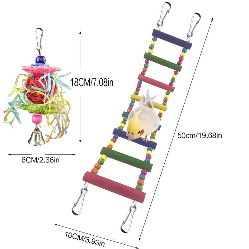 15pcs Parakeet Bird Toys - Stimulate Your Parrot's Mind with Fun Interactive Toys!
