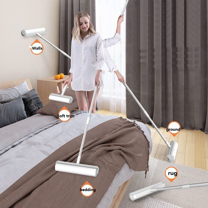 Long Bar Handle Sticky Hair Maker - 9.45inch/7.48inch Diagonal Tear Design Pet Hair Removal Roller for Sofa Carpet Dust Cleaning with Sticky Tearable Paper Brush