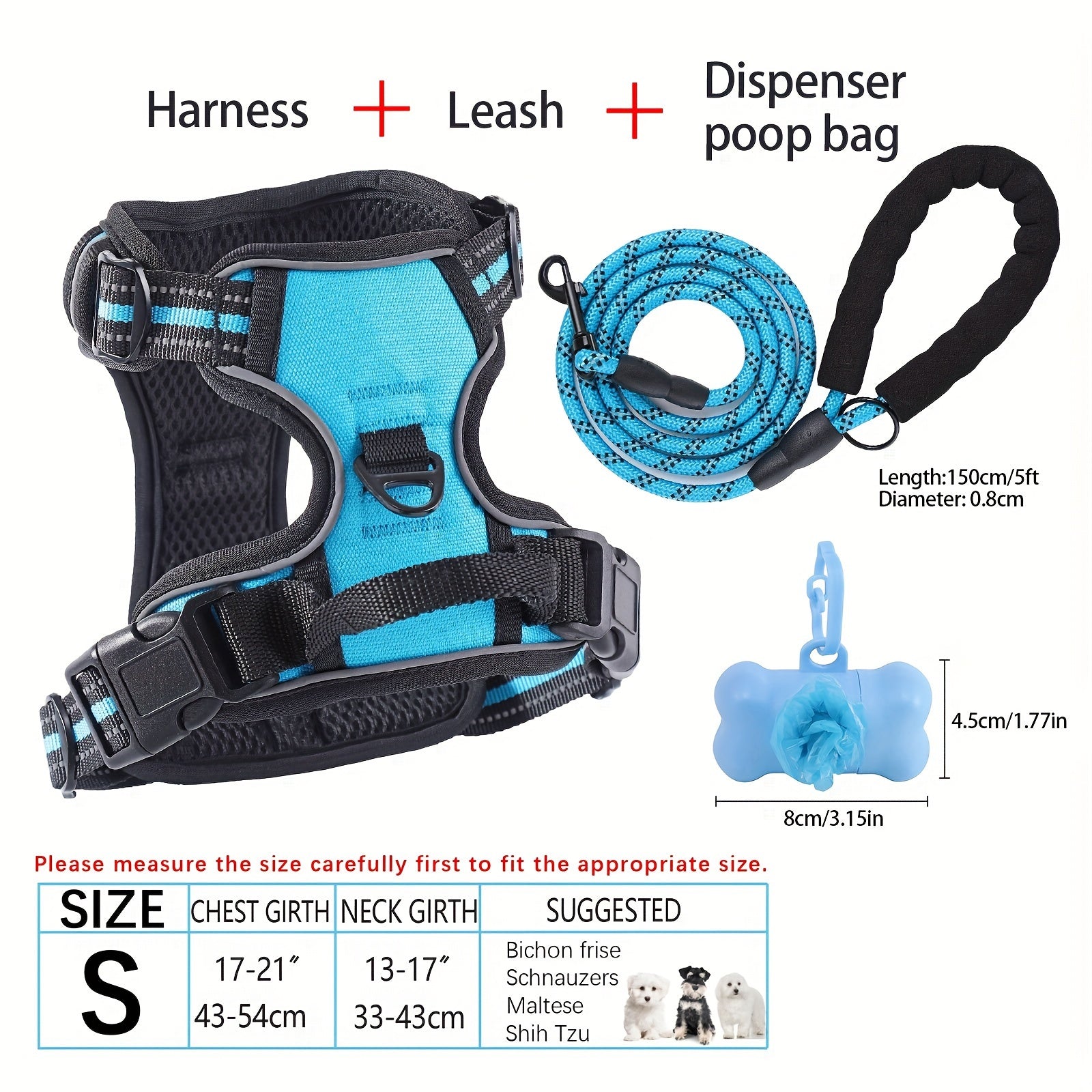 dog harness and leash set