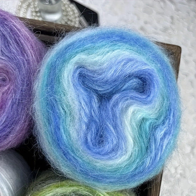 4 Pce/set, 400g Yarn, Hand-knitted Yarn, Spray Yarn, Cloud Yarn, Cake Yarn, And Rainbow Yarn, Soft And Comfortable, Suitable for Crochet, Scarves, Sweaters, Shawls, Blankets, Pet Toys, Handmade Gifts, Halloween, Christmas, An
