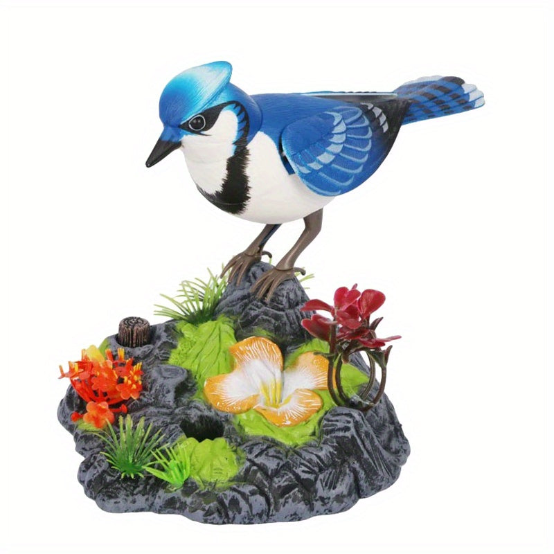Simulation Voice-activated Bird Decoration Display Electric Induction Parrot Can Call And Move Birdcage Electronic Pet Toy