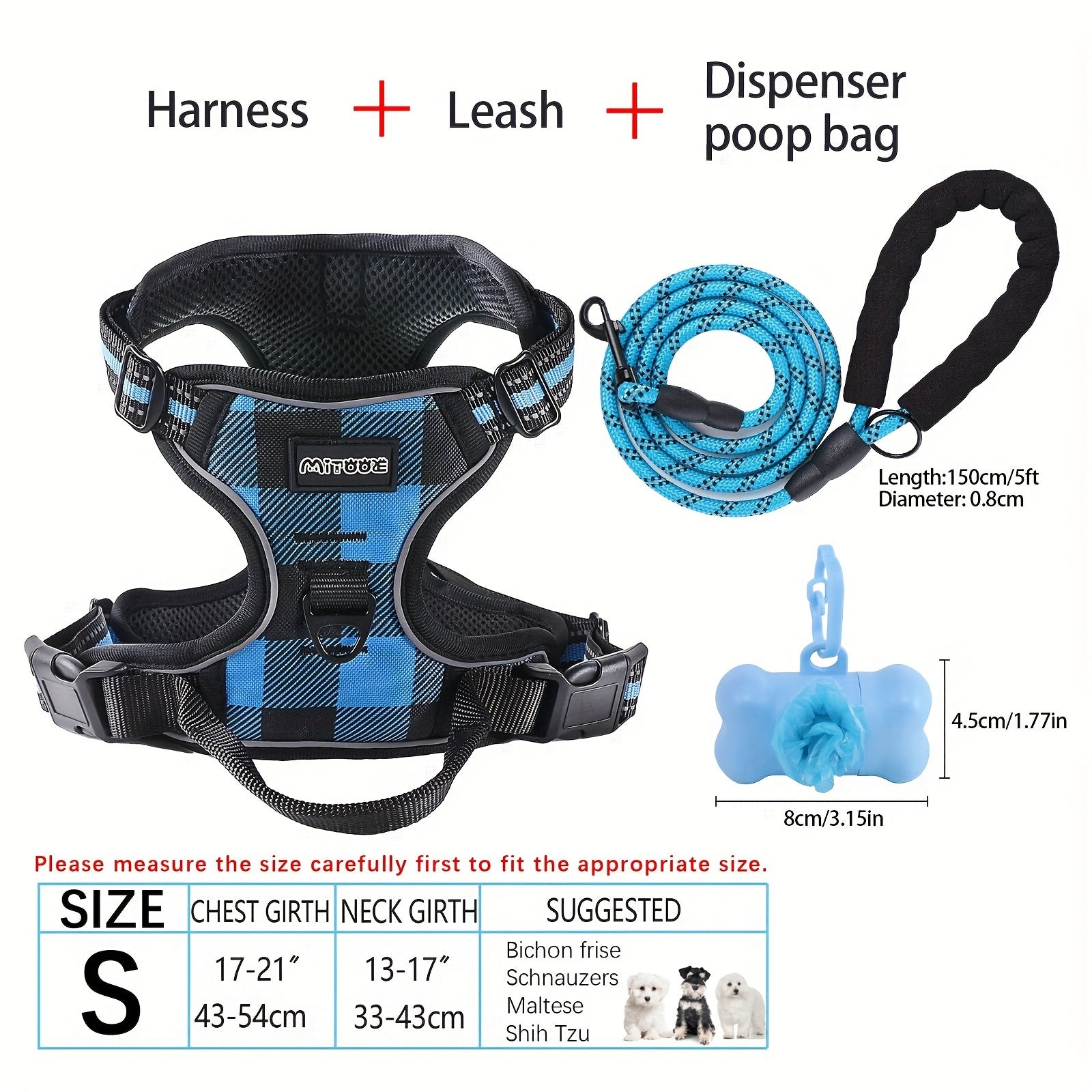 dog harness and leash set
