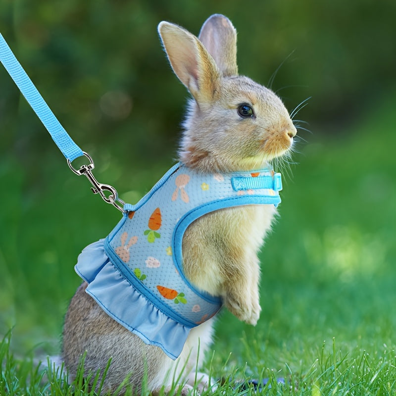 Breathable Mesh Bunny Harness with Fruit Print
