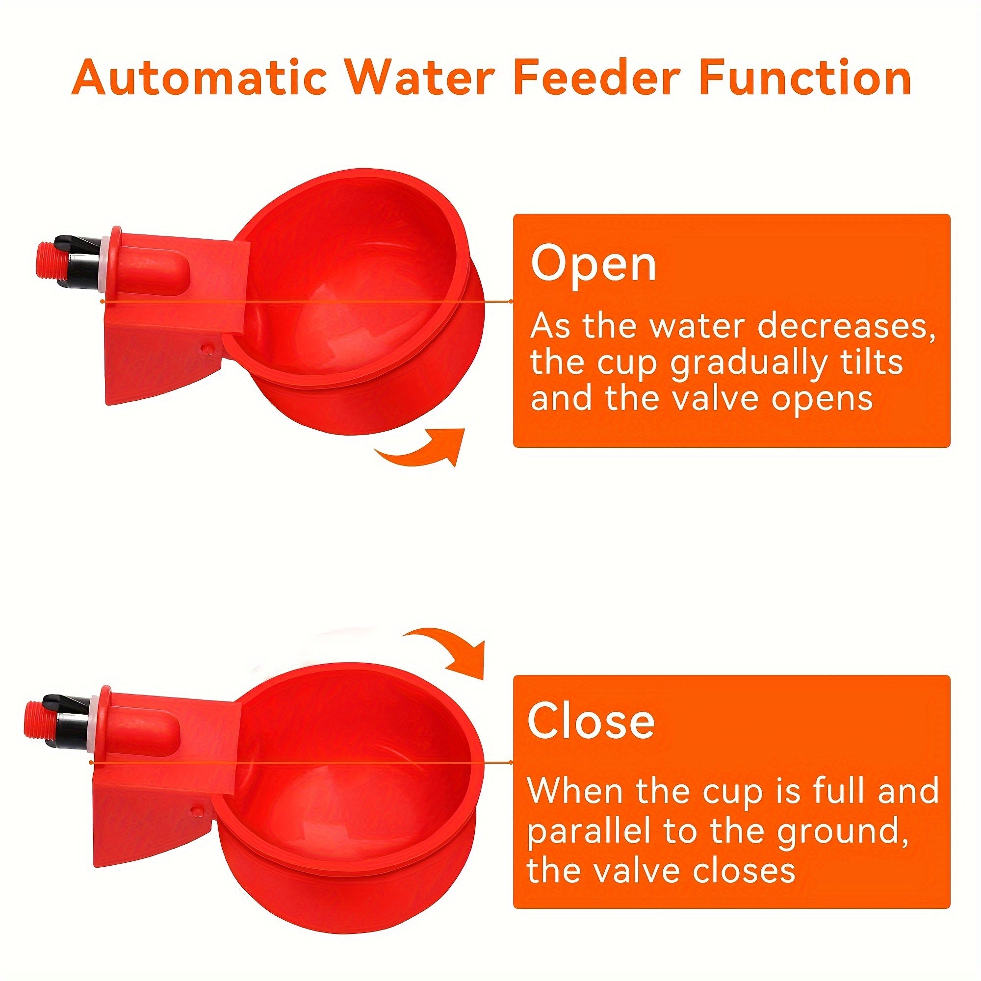 6/12/20pcs Automatic Chicken Waterers with Cleaning Brush - Premium PP Self-Stopping Dispensers for Coop Farming | Durable, Tool-Free Install | Ideal for Chickens, Ducks, Poultry & Birds | Leak-Proof & Easy to Refill