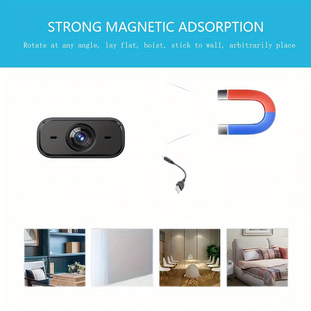 Landshine WiFi Security Camera - Motion Detection, Night Vision & USB Charging - Indoor Surveillance for Pets, Youngsters, Nanny with App Control