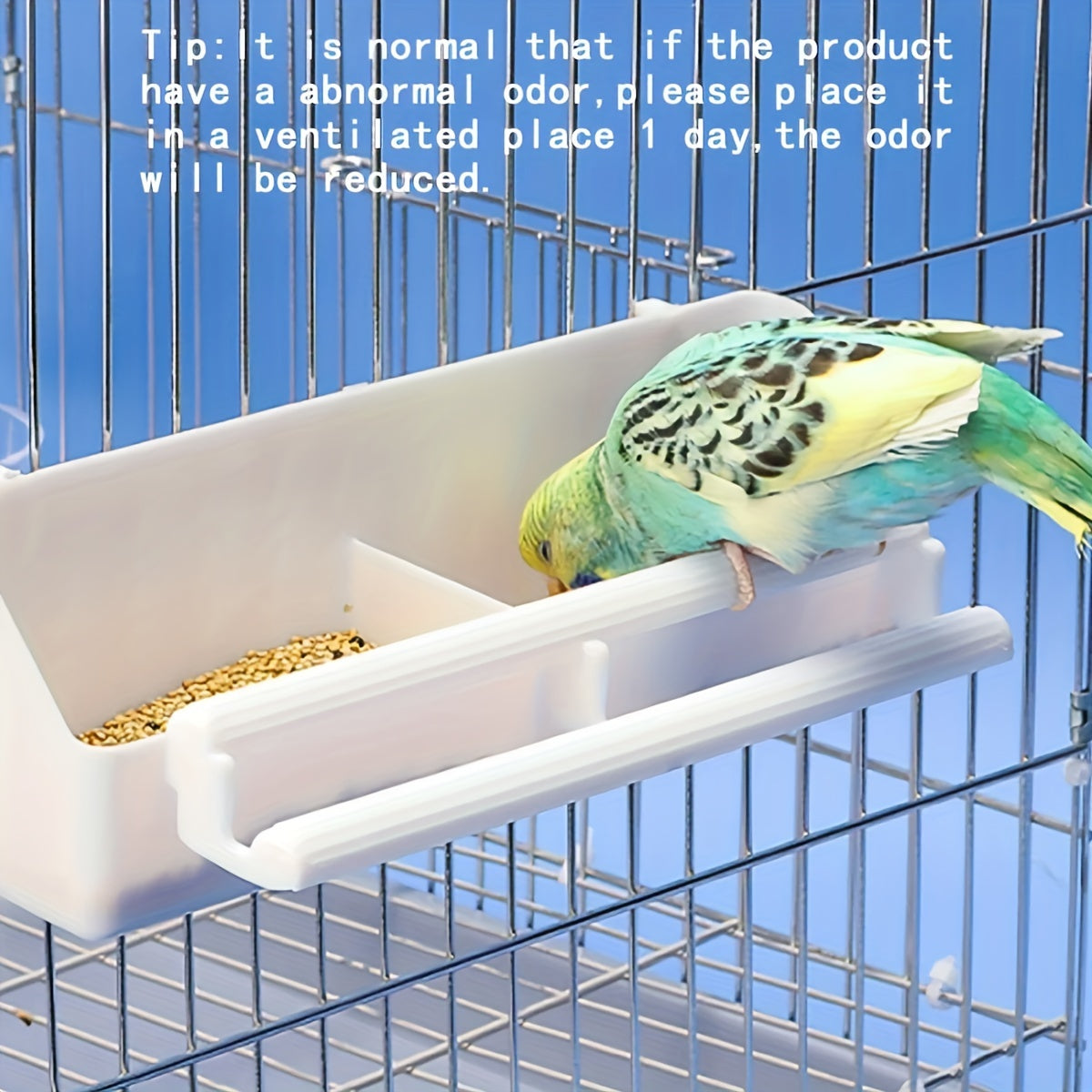 Durable ABS Parrot Feeder - Hanging Food & Water Bowl for Birds, Quail, and Parakeets - Cage-Mounted Pet Feeding Cup