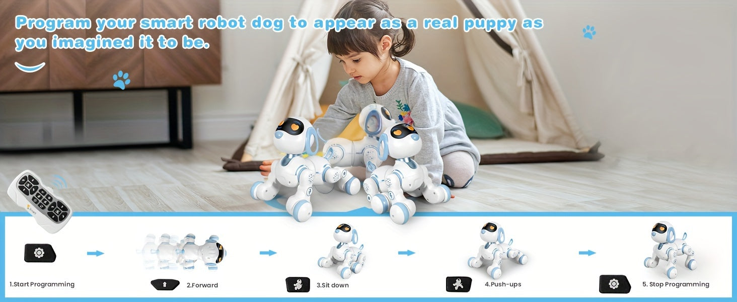FUUY Robot Dog Toy for Kids, singing and dancing interactive companion pet Pet  toy dogs Gifts for boys and girls aged 3 4 5 6 years old