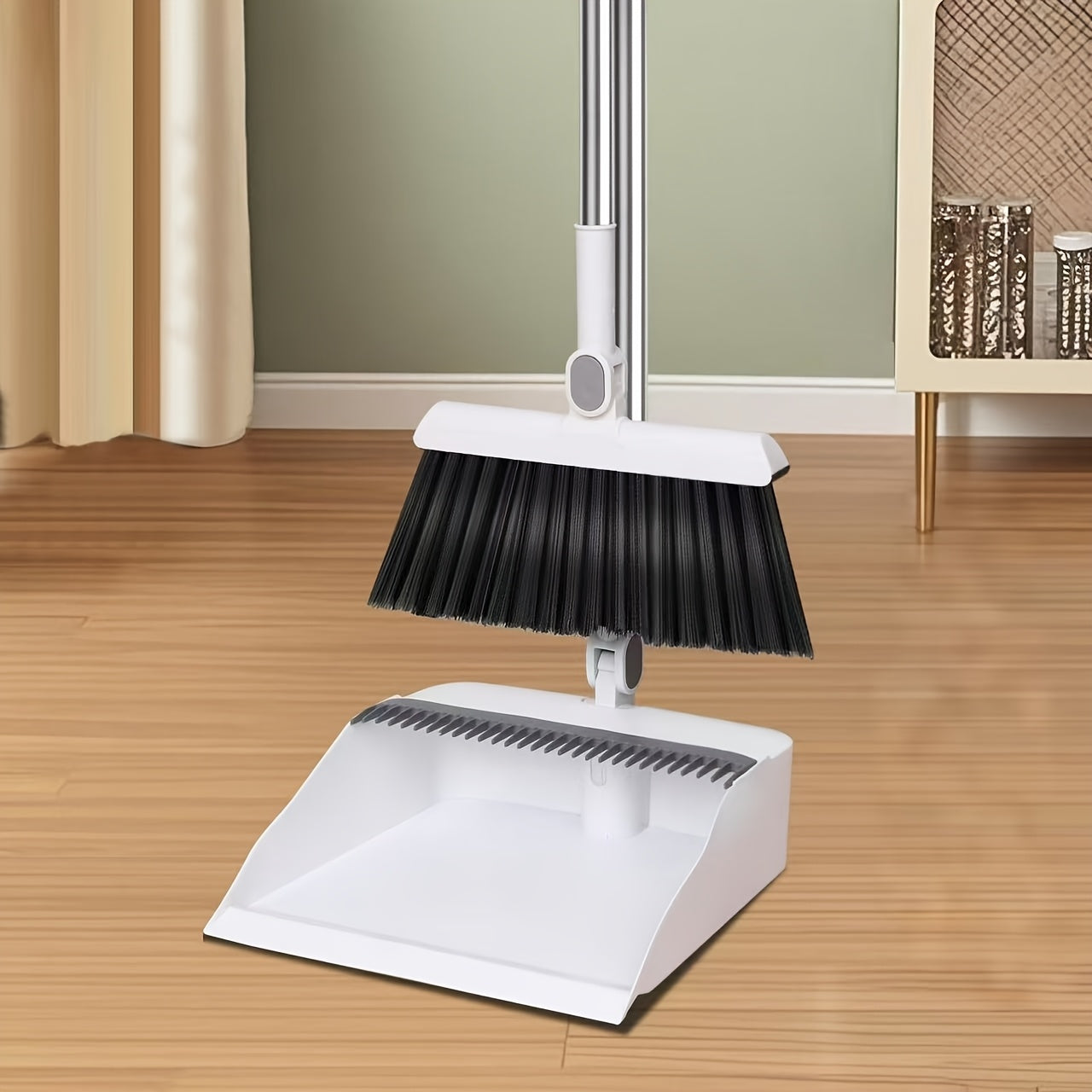2pcs Set Of Brand New 3-in-1 Rotatable And Foldable Magnetic Suction Broom Dustpan Sweeping Set, Enlarged And Thickened Household Broom, Living Room, Bedroom Pet Hair Cleaning Broom, Non Stick Soft Hair Blue/orange/white Broo