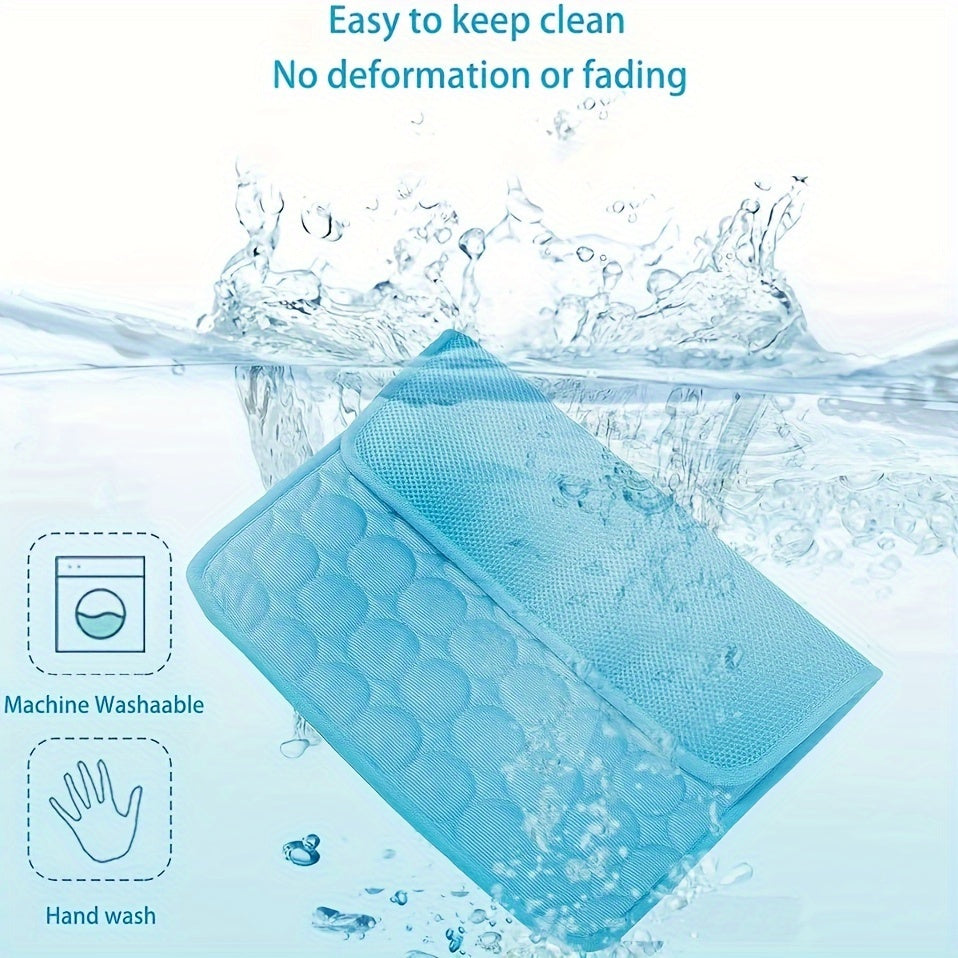 Cooling Dog Bed, Bite-Resistant Pet Mat, Breathable Ice Silk Cushion for Summer Comfort