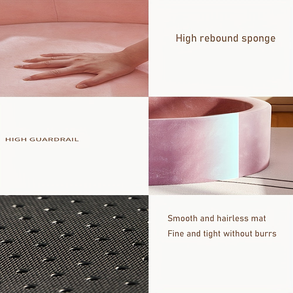 Cozy Round Pet Bed for Small to Medium Dogs & Cats - Washable, Non-Slip Bottom, Polyester Fiber