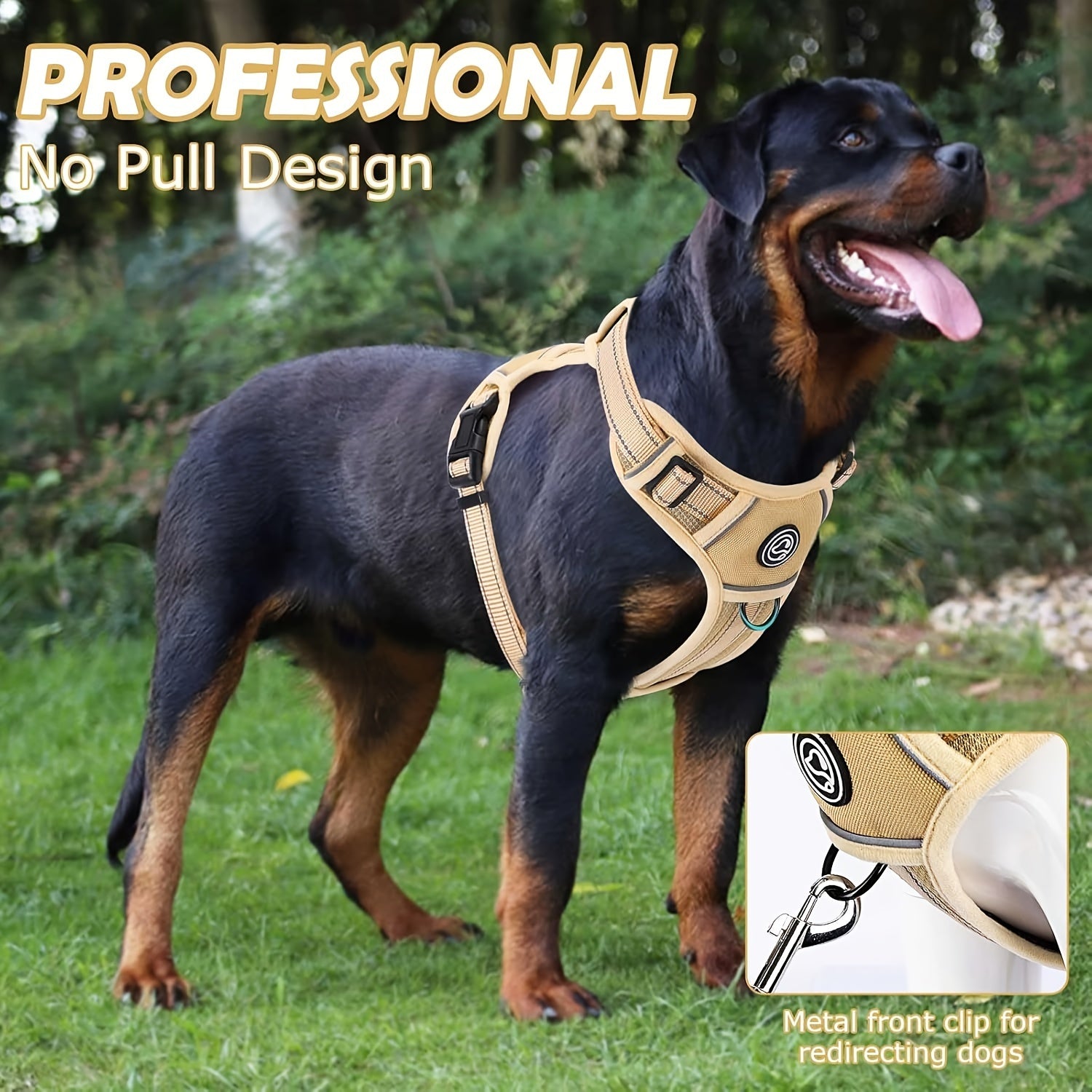 Dog Harness Medium Sized, No Pull Dog Harness For Medium Large Dogs, Adjustable Soft Padded Dog Vest Harness With Reflective Strips Pet Harness For Medium Large Dogs
