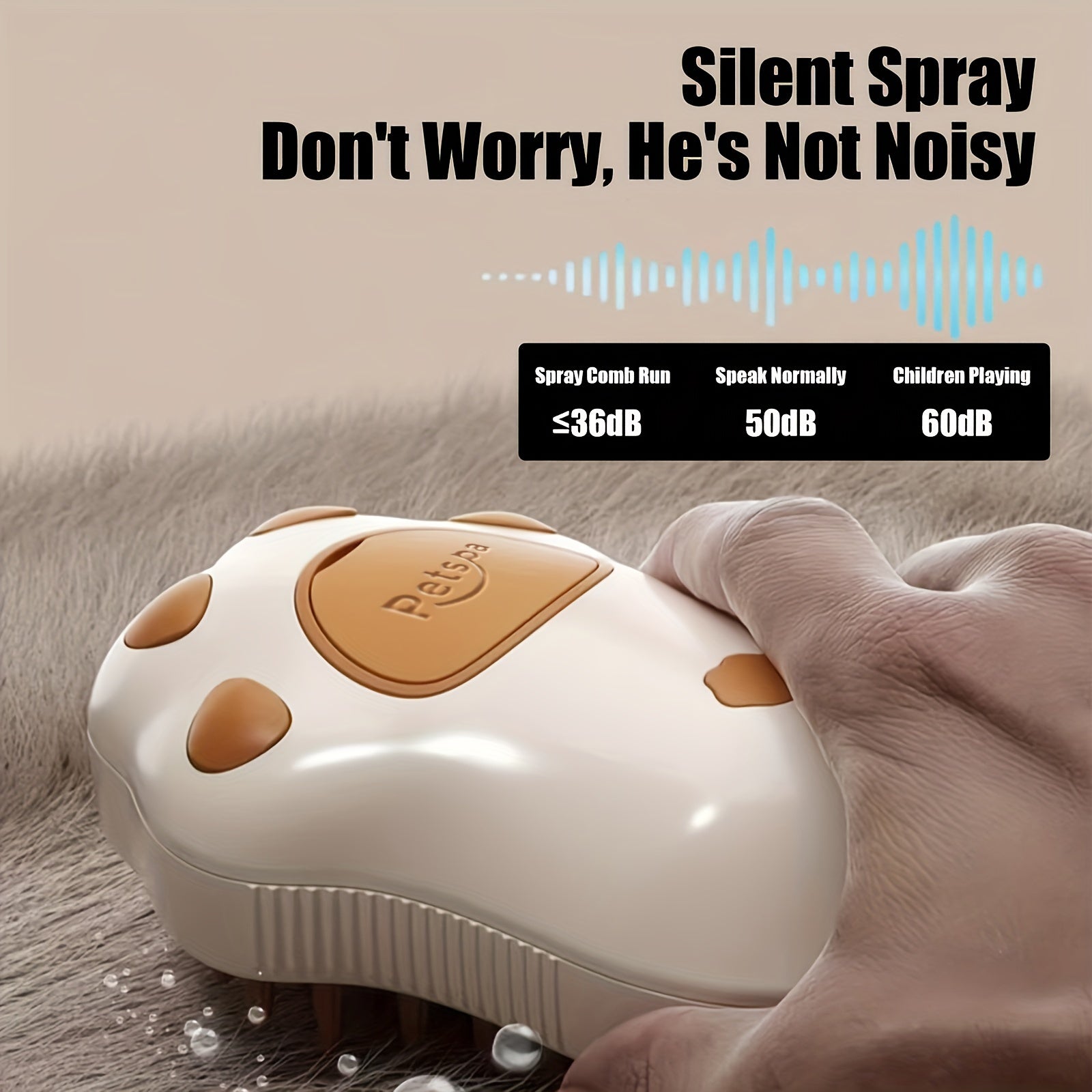 3-in-1 Self-Cleaning Steam Cat Brush - USB Rechargeable Pet Grooming Tool with Comfort Massage, Hair Removal & Nail Trimming Features for Cats and Dogs, Paw-Shaped Silicone Bristles