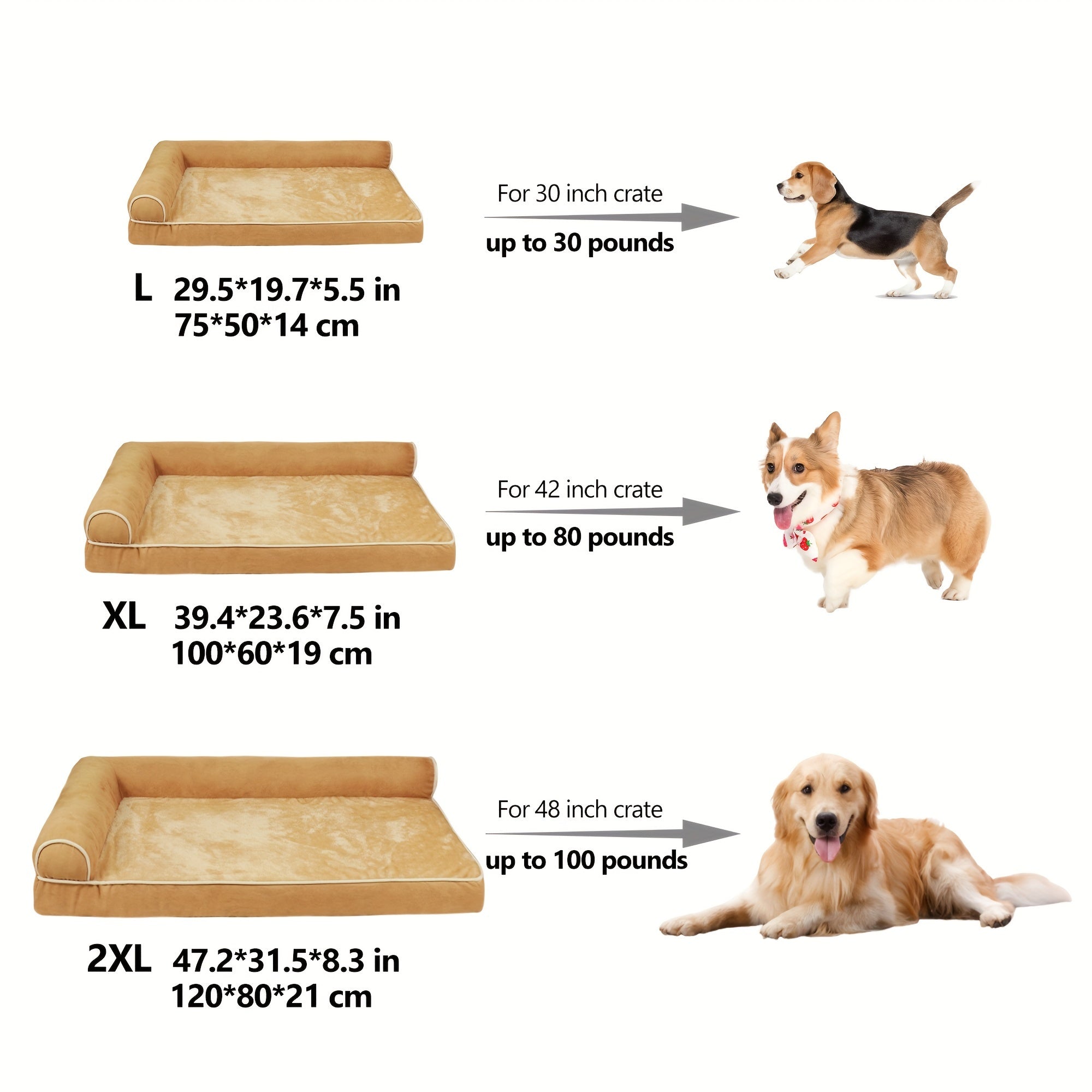 Memory Foam Orthopedic Dog Bed For Medium Dogs, Waterproof Medium Dog Beds With Washable Removable Cover, Dog Sofa Bed, L Shaped Pet Bed With Waterproof Lining And Nonskid Bottom