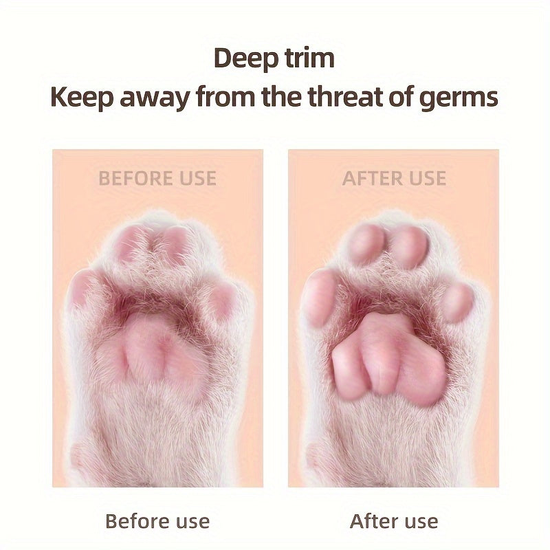 3 Colors USB Rechargeable Electric Pet Paw Hair Trimmer Clipper Kit, LED Illuminated Deep Trim, Lithium Battery - F1 Pet Grooming Tool