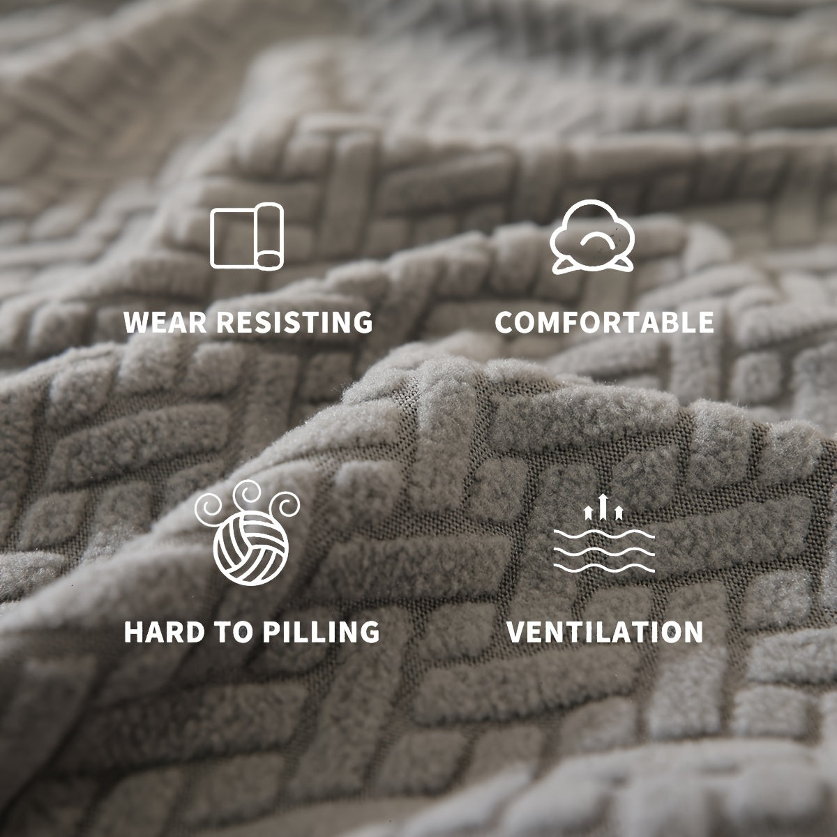 A Stretch Sofa Cover, Thickened Star Chain Knitted Jacquard Sofa Cover 1/2/3/4 Seat Sofa Protection Cover, Elastic at The Bottom, for The Family with Pets, Full-Bag Sofa Dust Cover