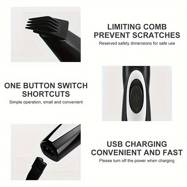 Pet Hair Clipper Dog Grooming Clipper Kit USB Rechargeable Dog Cat Shaver Clipper Cordless Electric Quiet Pet Grooming Tool