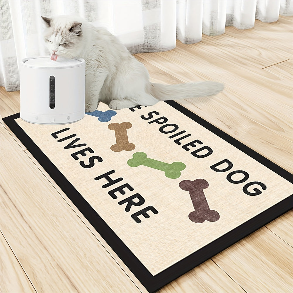 Absorbent Non-Slip Dog Feeding Mat, Quick Dry Polyester & Rubber Pet Bowl Mat, Waterproof Dog Food Mat for Cats and Dogs, Durable Pet Feeding Pad for Food and Water Bowls