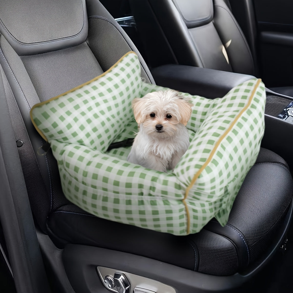 Dog Carrier Car Seat for Dogs & Cats - Portable Warm Travel Pet Bed with Safety Hook & Buckle, Handheld/Shoulder Strap, Fits Car Front/Back Seat, Suitable for Fall/Winter, Christmas Gift