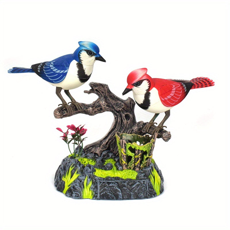 Simulation Voice-activated Bird Decoration Display Electric Induction Parrot Can Call And Move Birdcage Electronic Pet Toy