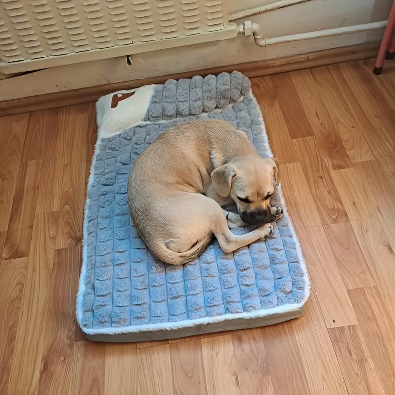 Orthopedic Foam Dog Bed for Medium and Large Cats and Dogs to Keep Warm in Winter, XL Striped Plaid L Dog Bed with Cushion, Washable Dog Bed Sofa Pet Bed with Non-Slip Bottom Dog Cushion Comfortable Dog Bed Soft Plush with Ne