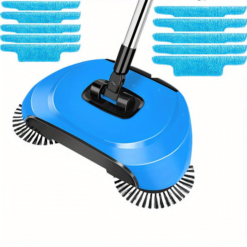 1set, 3 In 1 Multifunctional Hand Push Sweeper, Vacuum Cleaner, Hand Push Sweeping And Moping Machine, To Remove Garbage, Pet Hair And Dust, Dry And Wet Use, Suitable For Hardwood Ceramic Tiles, With 1/2/5/10 Cloth, Cleaning